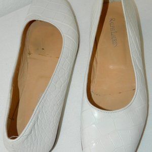 Ralph Lauren Crocodile Leather Ballet Flats